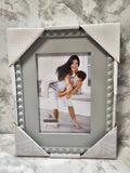 Malden 4 x 6 gray beaded picture frame with wood mat – actual More4less Outlet inventory