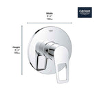 Grohe BauLoop Single-Lever Shower Valve Trim — Polished Chrome (19595001)