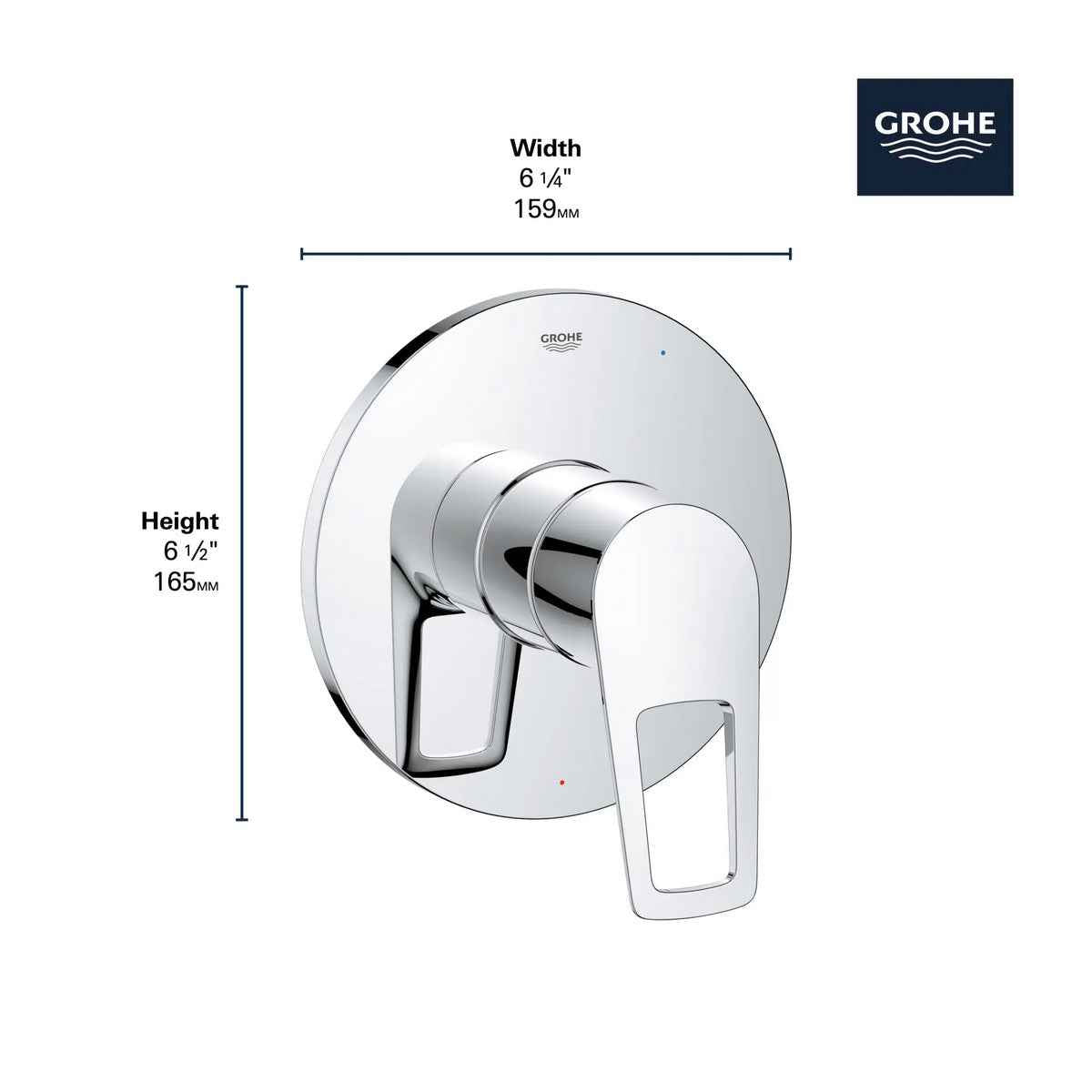 Grohe BauLoop Single-Lever Shower Valve Trim — Polished Chrome (19595001)