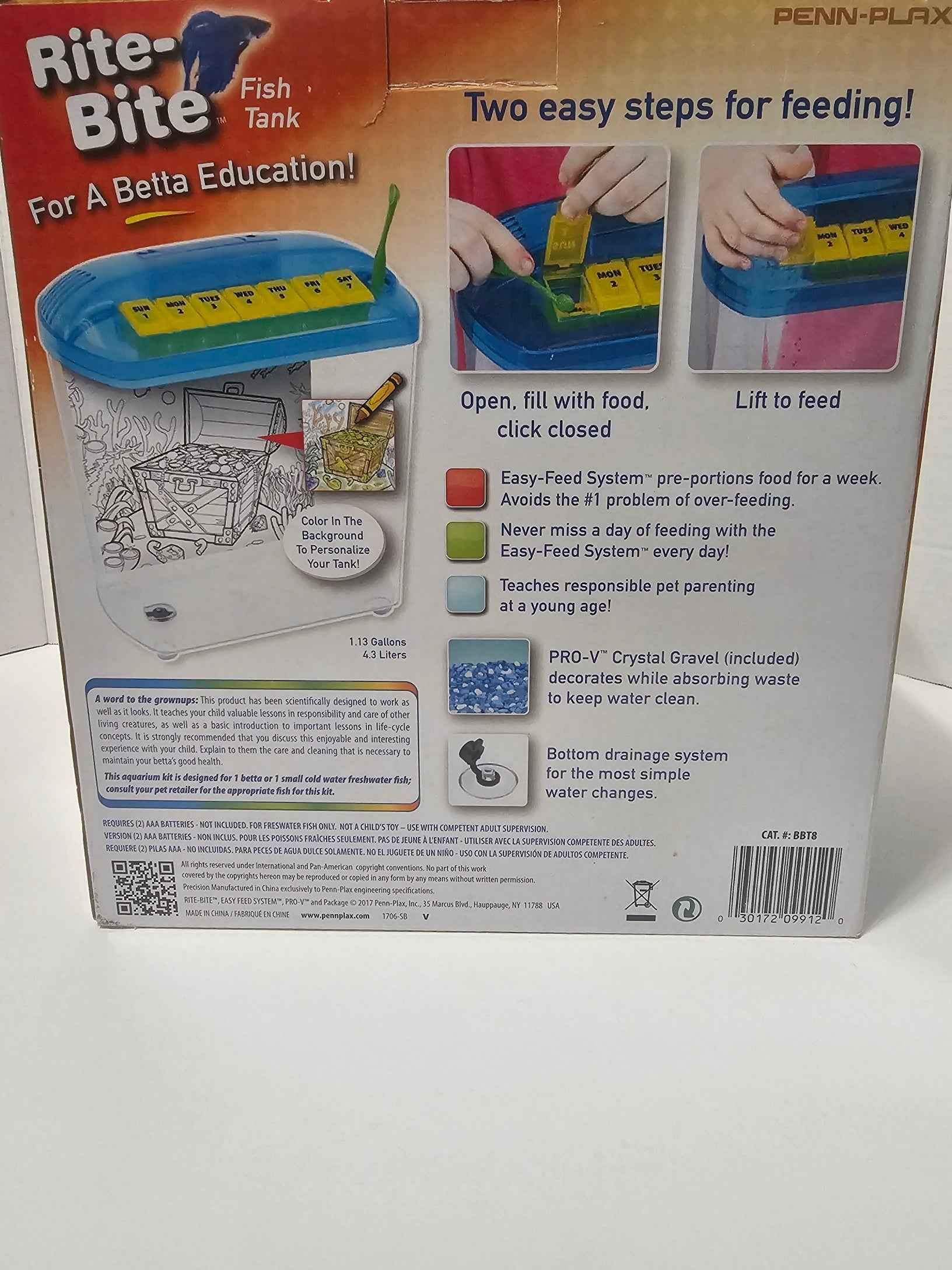 Penn-Plax Rite-Bite Betta Fish Tank Aquarium Starter Kit