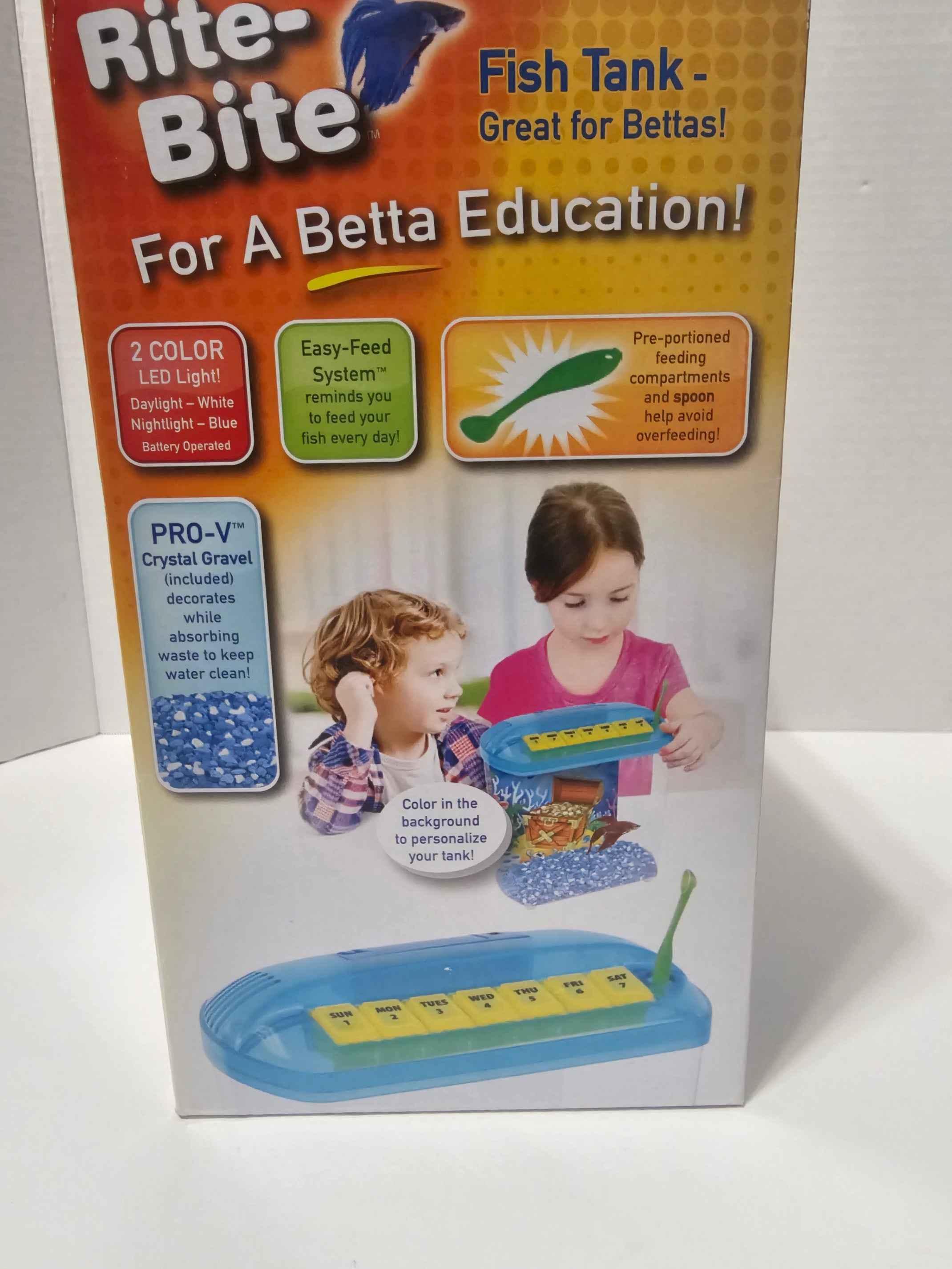 Penn-Plax Rite-Bite Betta Fish Tank Aquarium Starter Kit