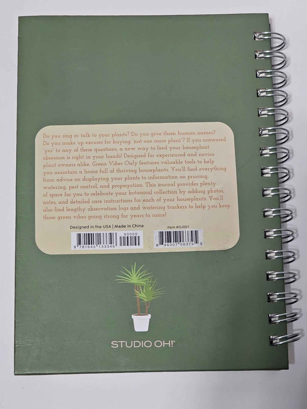 Green Vibes Only Guided Journal for Houseplant Care