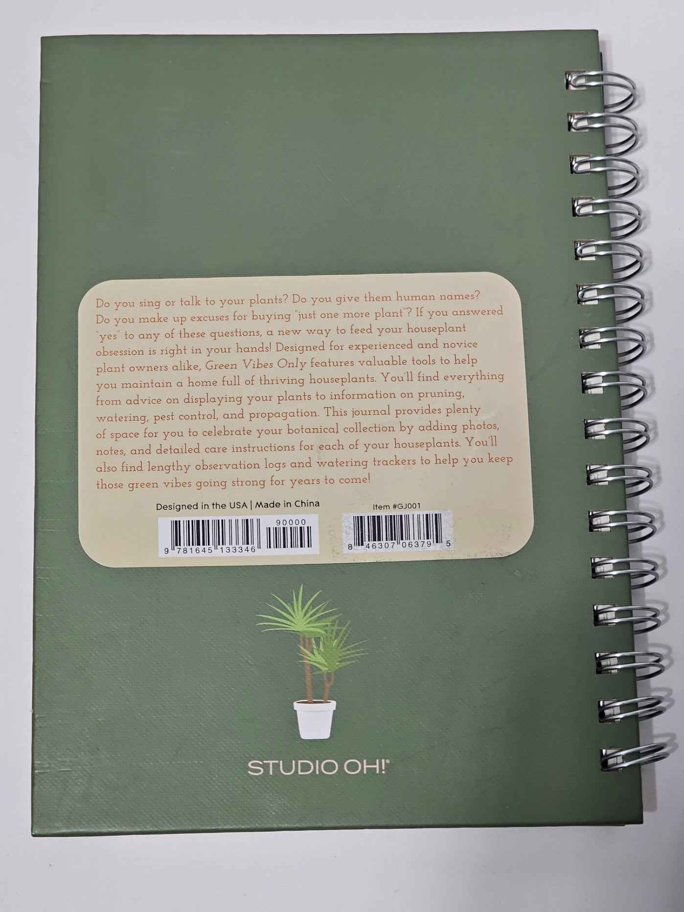 Green Vibes Only Guided Journal for Houseplant Care