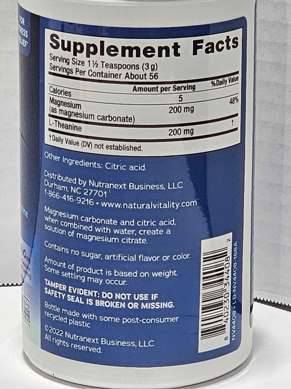 Natural Vitality Calm Mind Magnesium Drink Mix - 6 oz