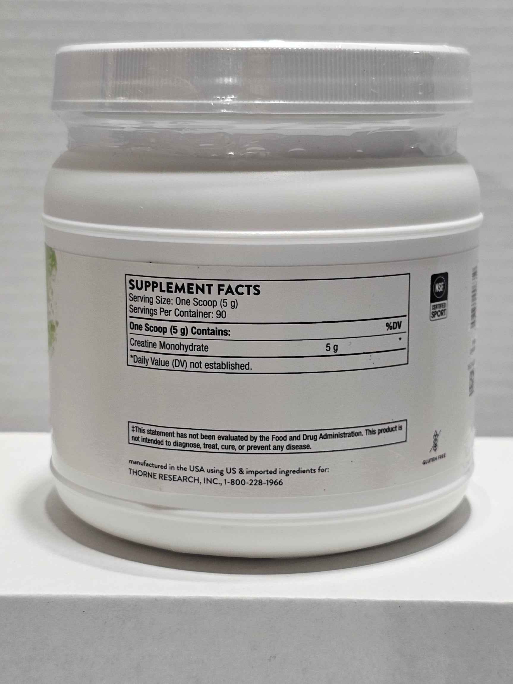 Thorne Creatine Monohydrate – NSF Certified for Sport, 450g Powder