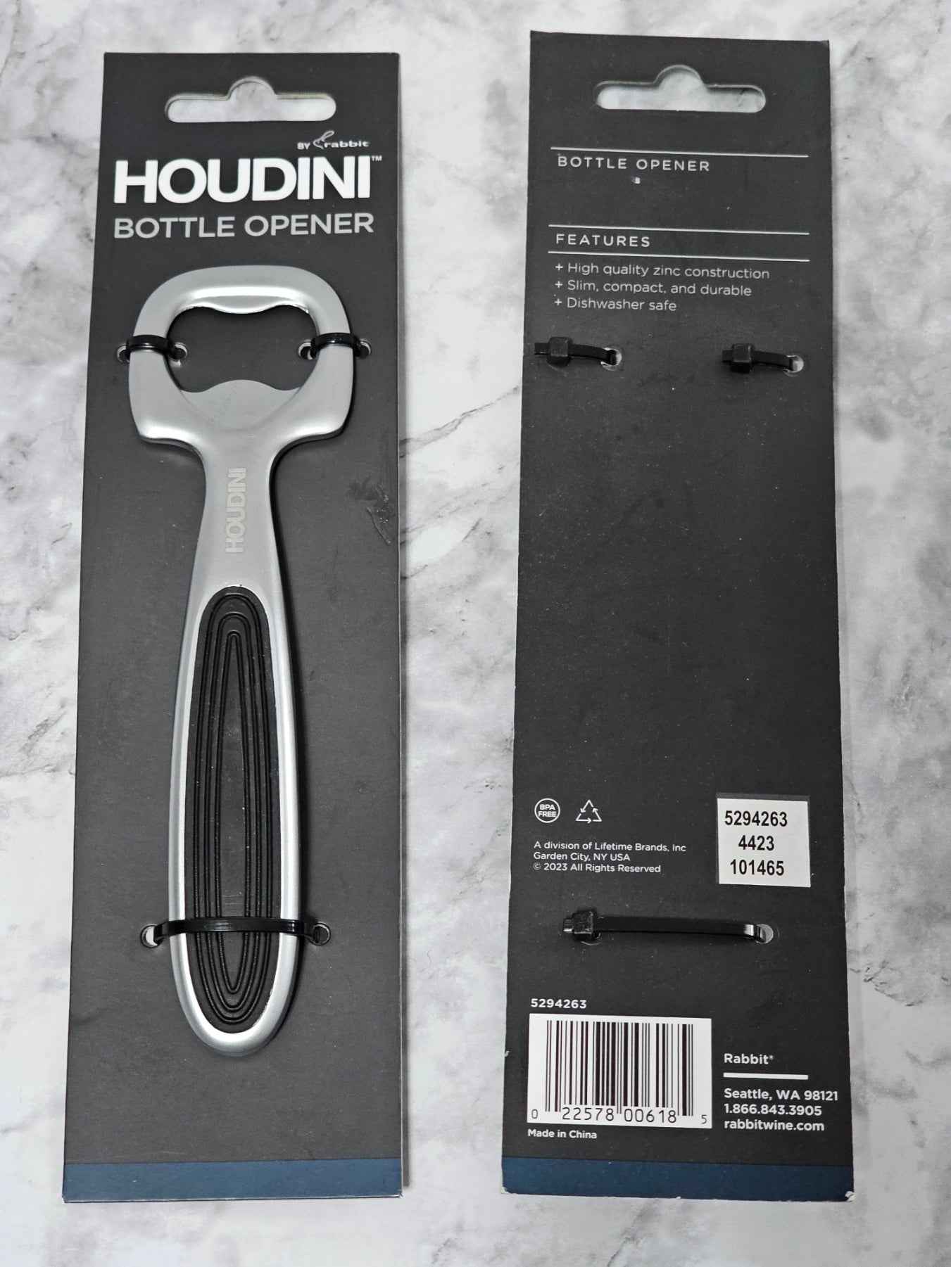 Houdini by Rabbit Heavy-Duty Zinc Bottle Opener - Dishwasher Safe