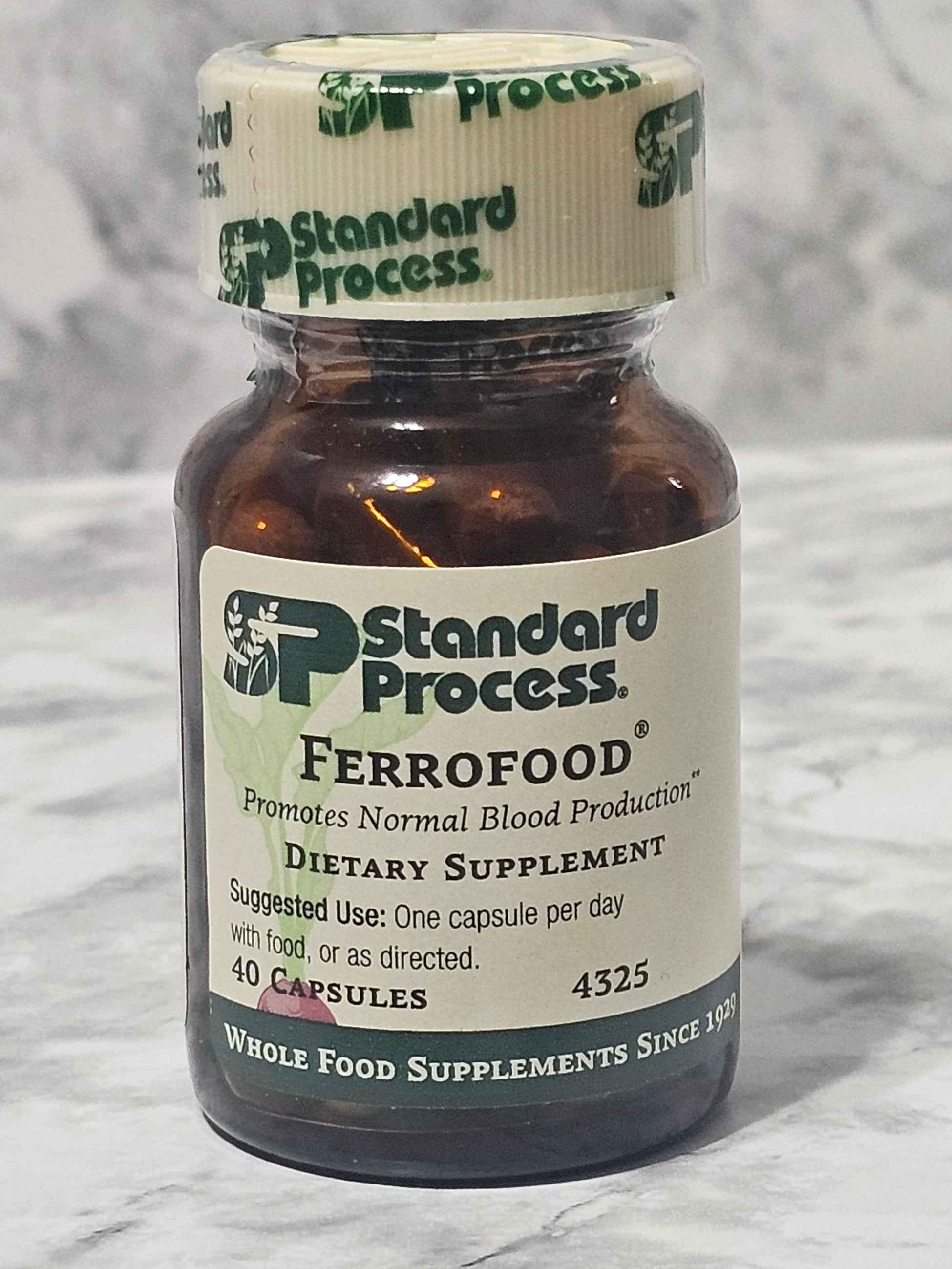 Standard Process Ferrofood Vitamin C and Iron Supplement - 40 Capsules