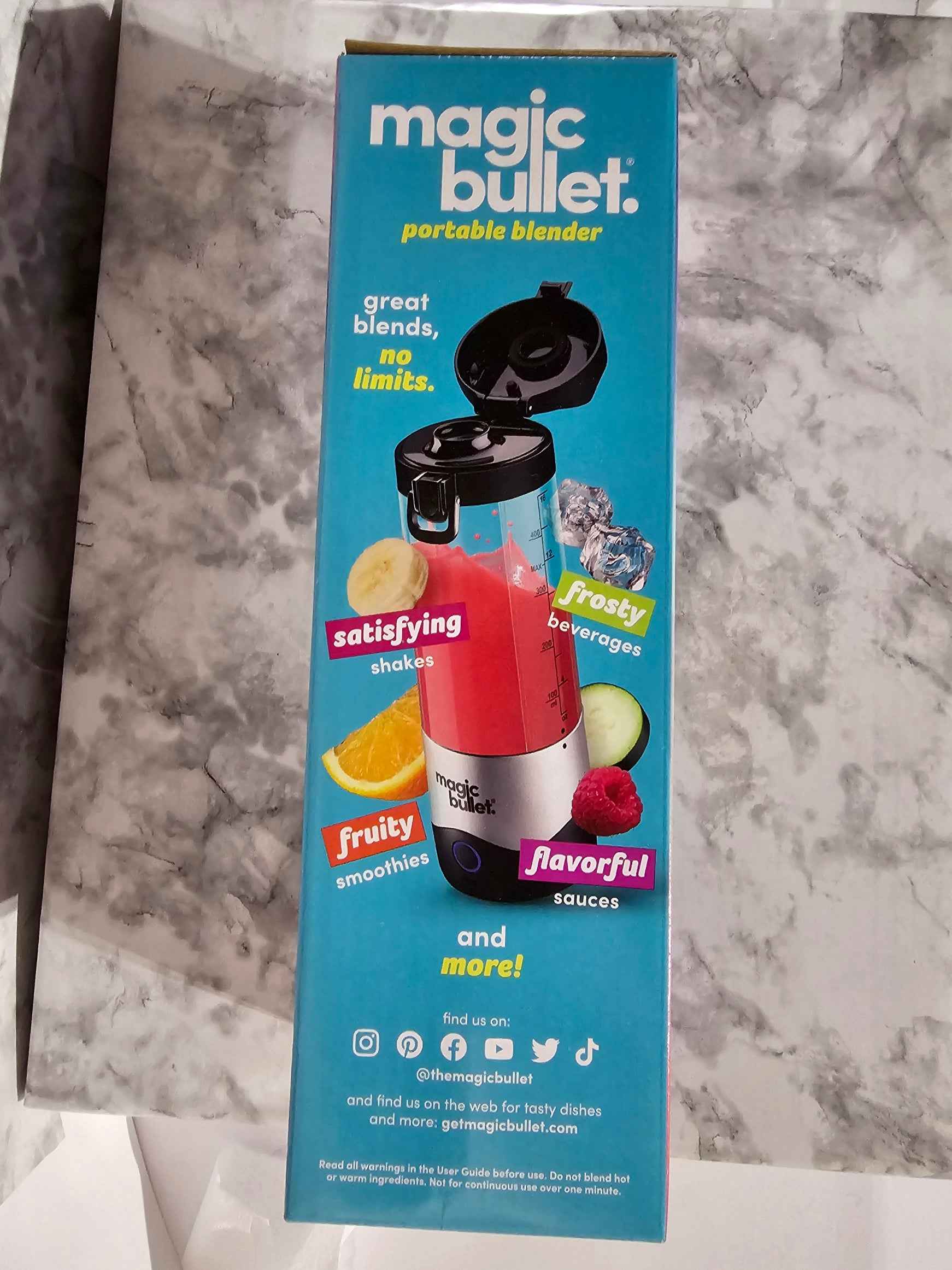 Magic Bullet Portable Blender 16oz - USB-C Rechargeable with Flavor Infuser