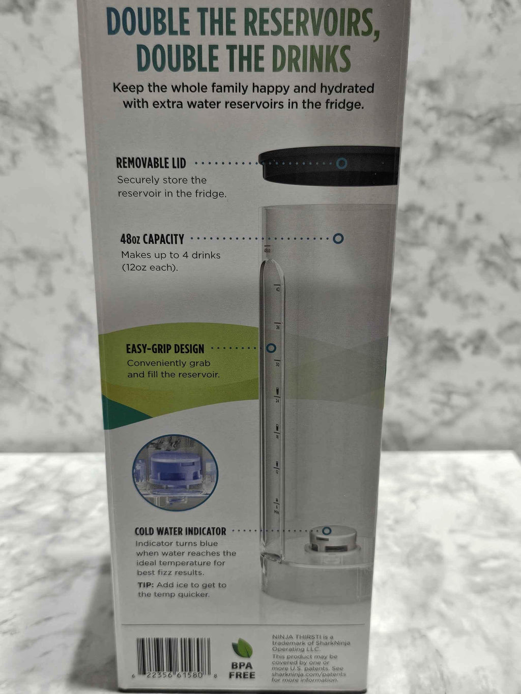 Ninja Thirsti 48oz Water Reservoir with Cold Water Indicator