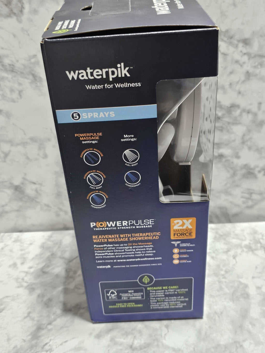 Waterpik ShowerCare 5-Spray Therapeutic Pivot Head Shower Head