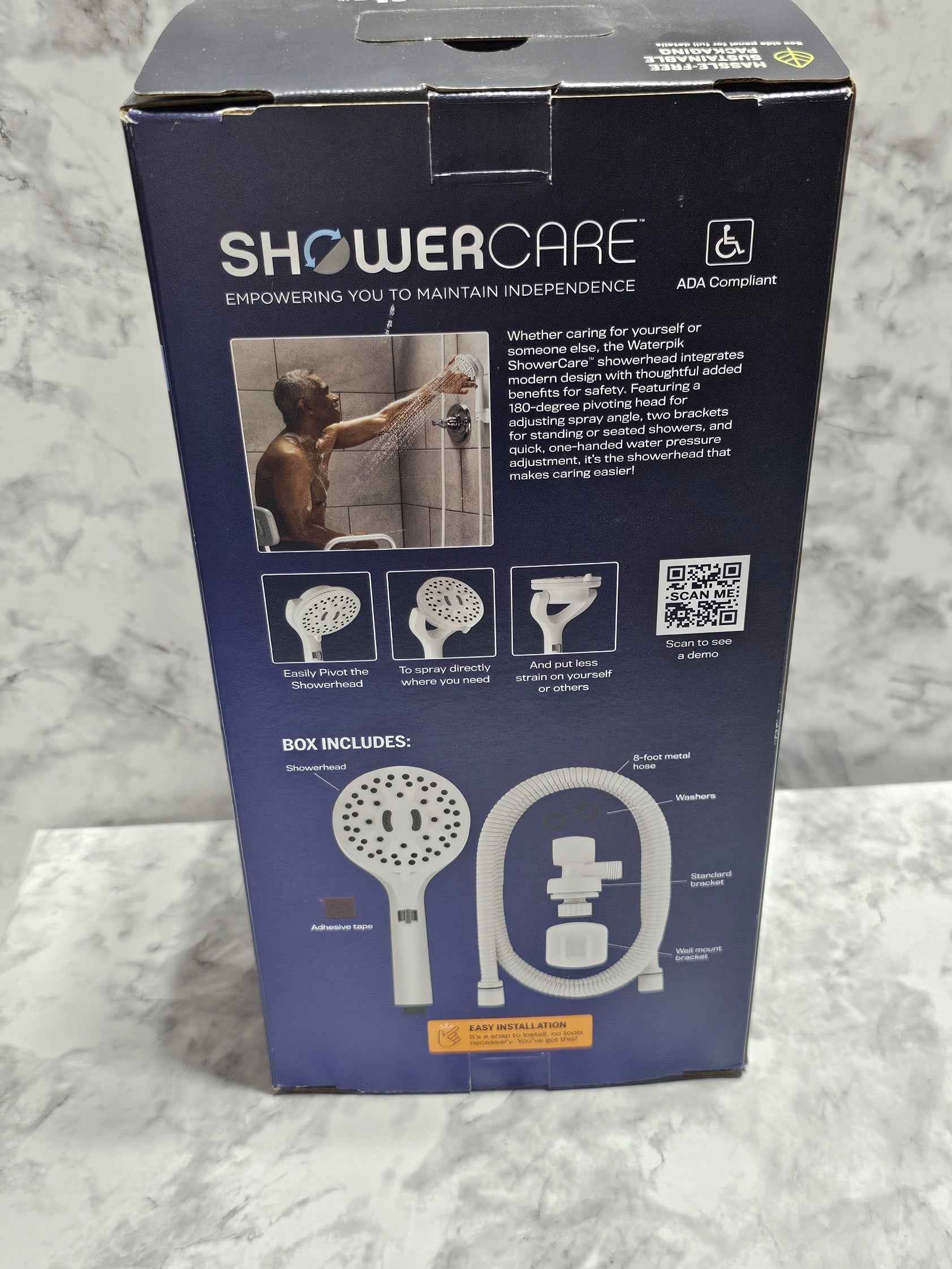 Waterpik ShowerCare 5-Spray Therapeutic Pivot Head Shower Head
