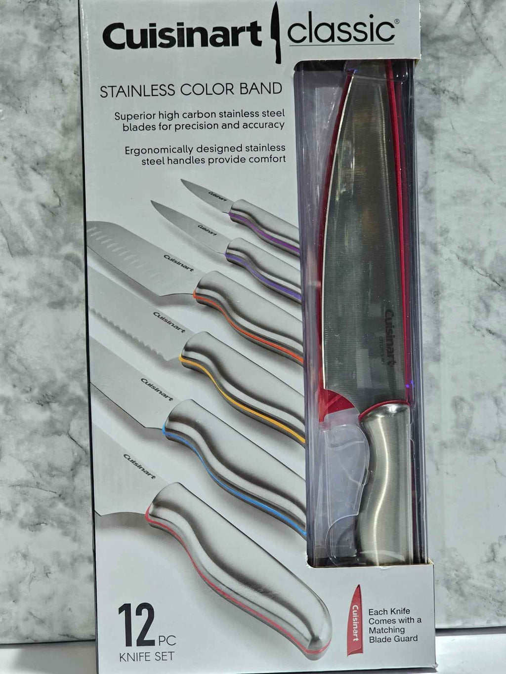 Cuisinart Classic Stainless Steel 12-Piece Color Band Knife Set