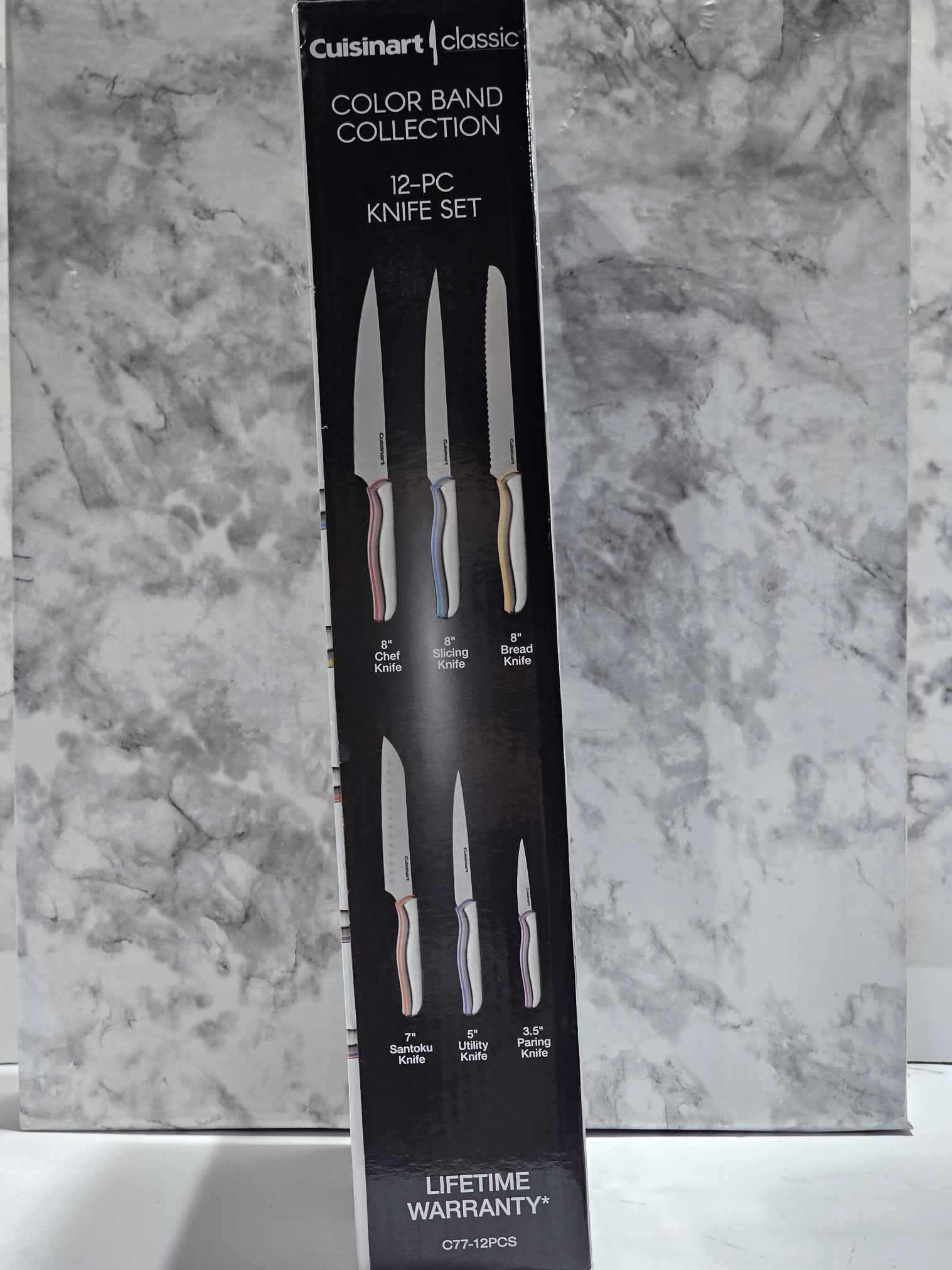 Cuisinart Classic Stainless Steel 12-Piece Color Band Knife Set