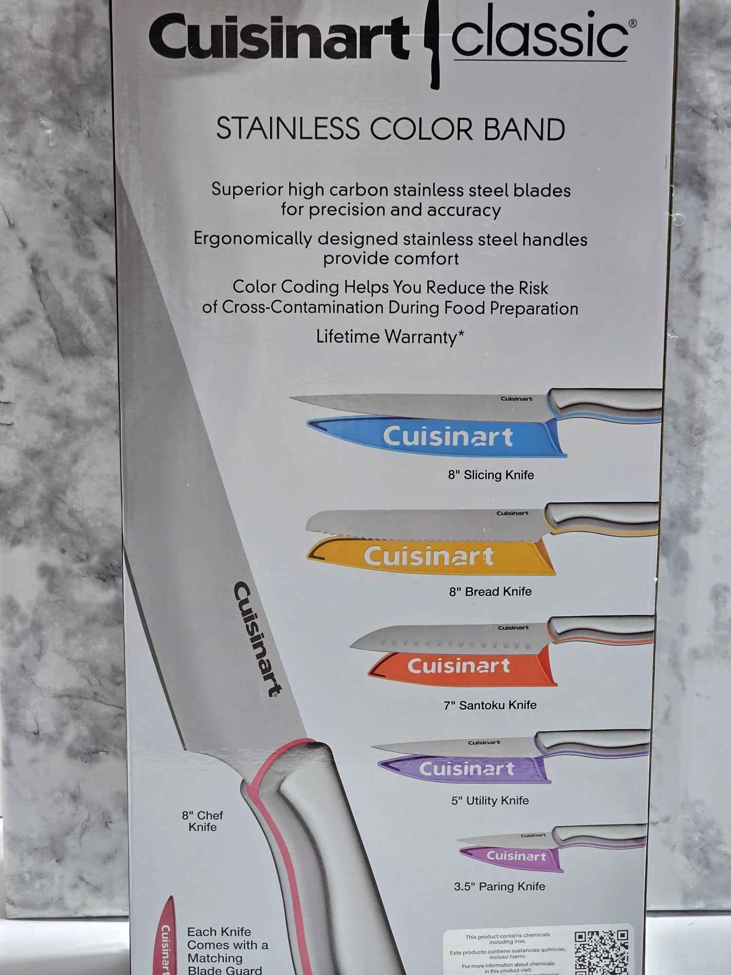 Cuisinart Classic Stainless Steel 12-Piece Color Band Knife Set