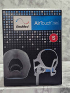Actual stocked product photo of ResMed AirTouch N20 Nasal Mask System with UltraSoft Foam, Small 63903 box front.