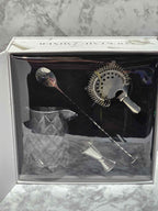 Silver One 4-Piece Stainless Steel & Glass Cocktail Mixer Set