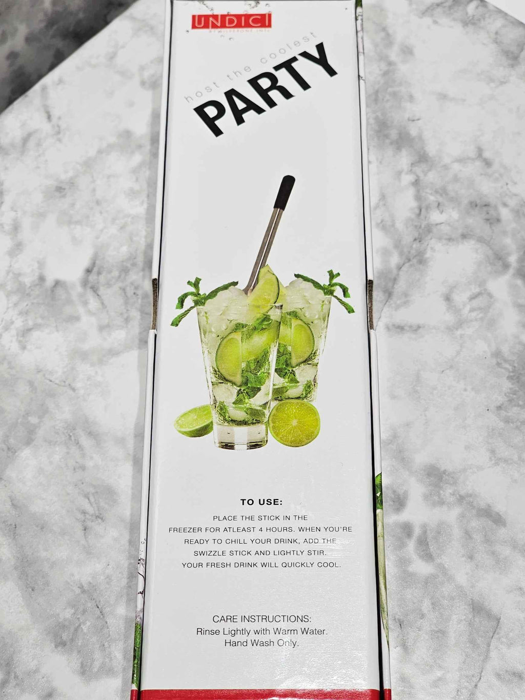 Undici Stainless Steel Chiller Swizzle Stick - Reusable Drink Cooler