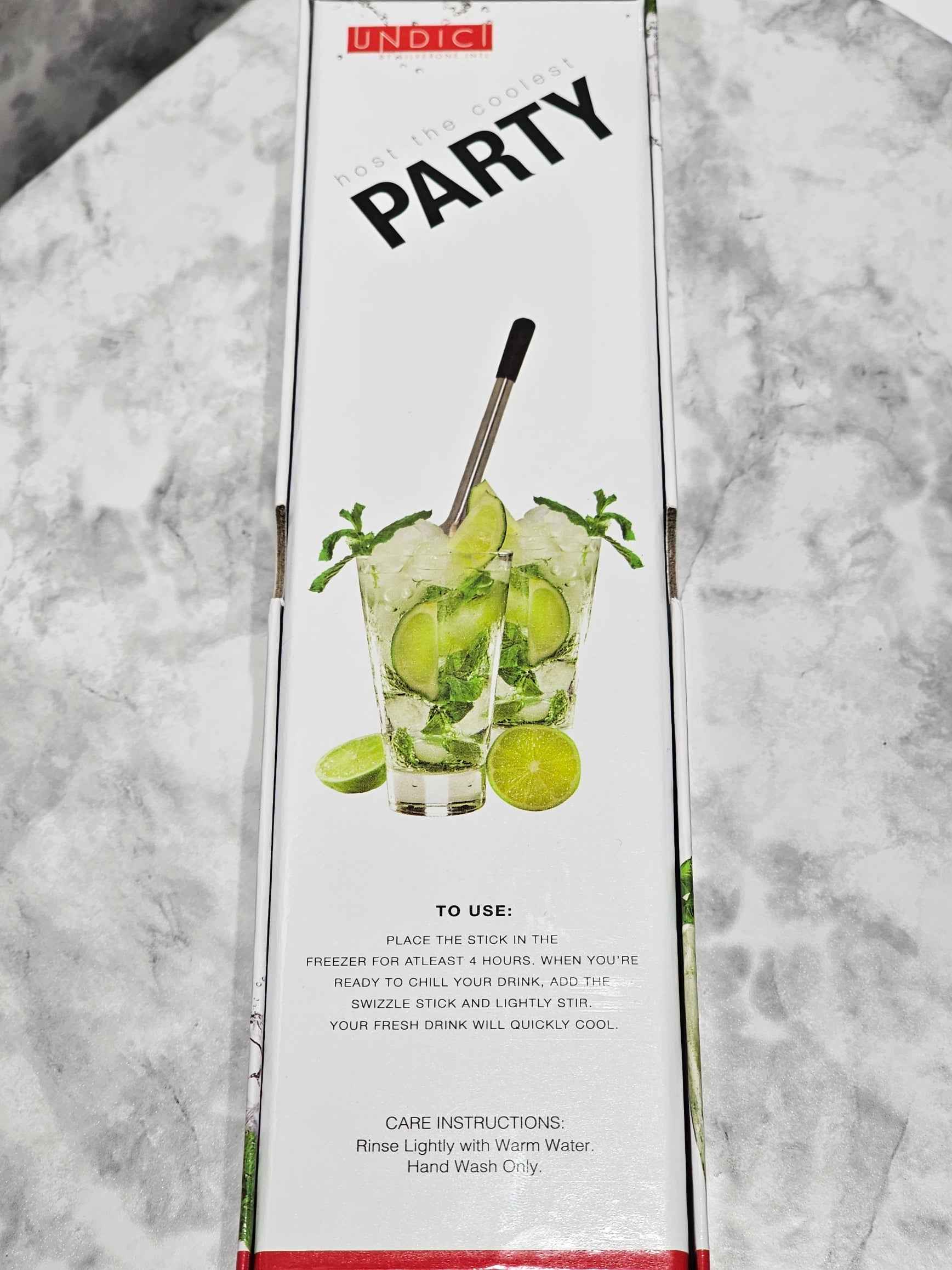 Undici Stainless Steel Chiller Swizzle Stick - Reusable Drink Cooler