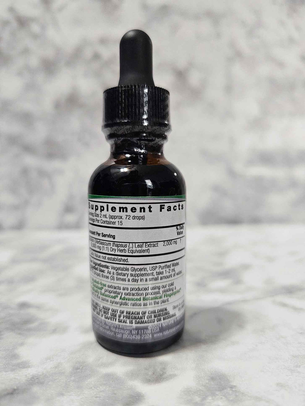 Nature's Answer Mullein Leaf Fluid Extract - Alcohol-Free 1oz