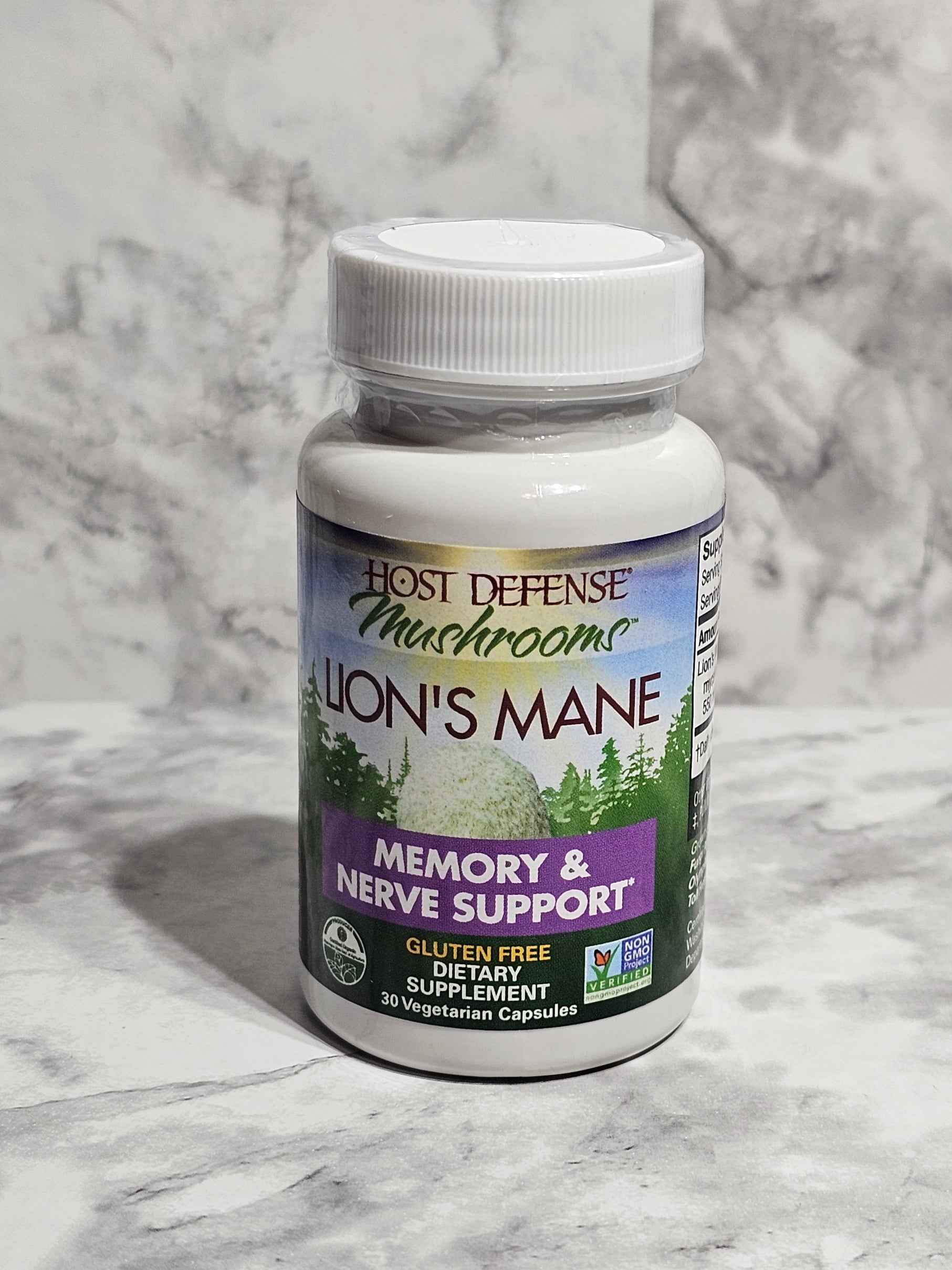 Host Defense Lion's Mane Mushroom Capsules — 30 Vegetarian Capsules