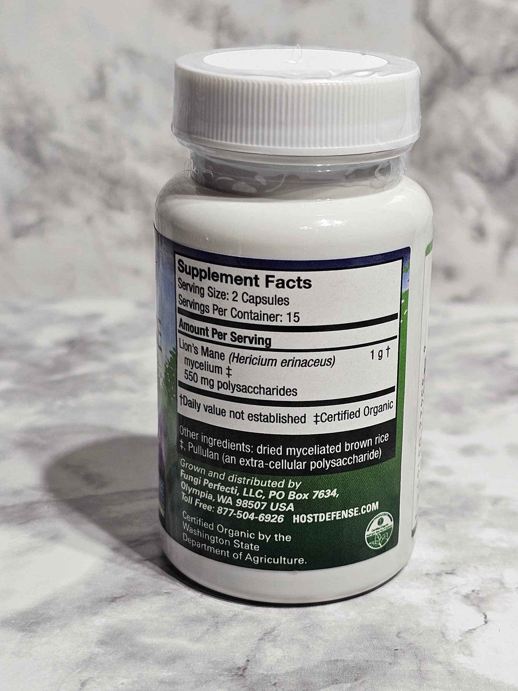 Host Defense Lion's Mane Mushroom Capsules — 30 Vegetarian Capsules