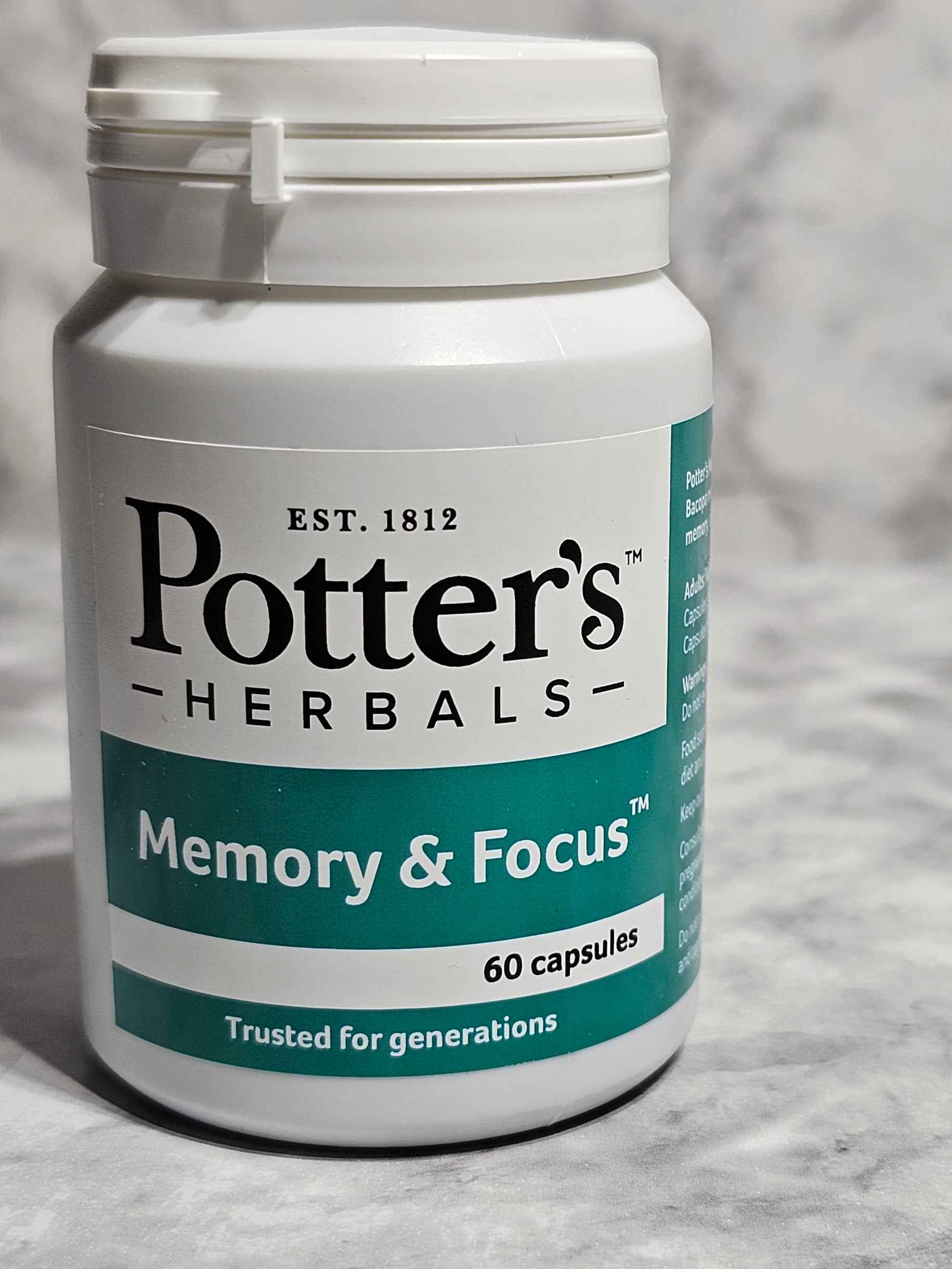 Bacopa monnieri Memory & Focus — Potter's Herbals (UK Import) 60 Count