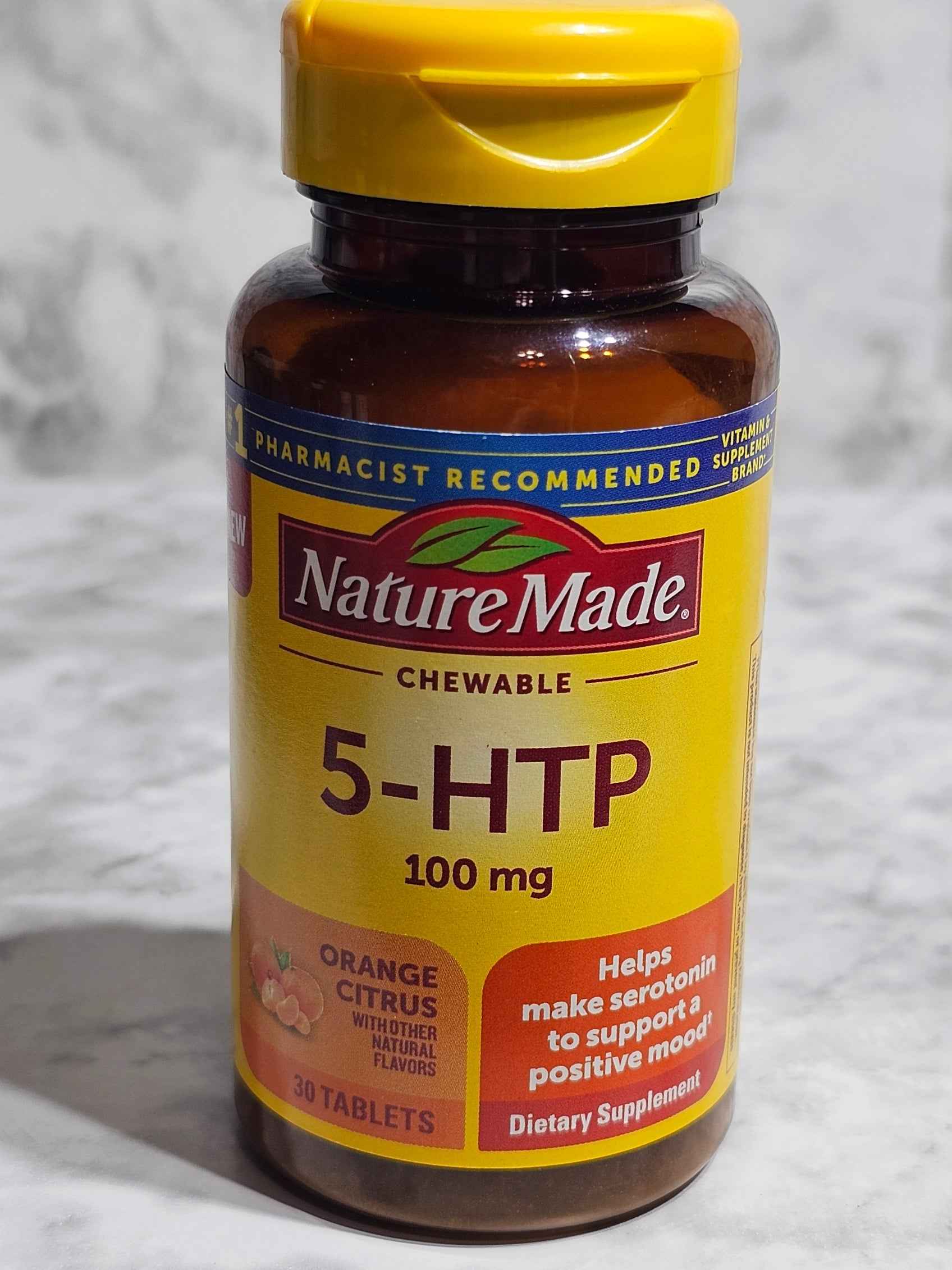 Nature Made 5-HTP 100mg Orange Citrus Chewable - 30 Tablets
