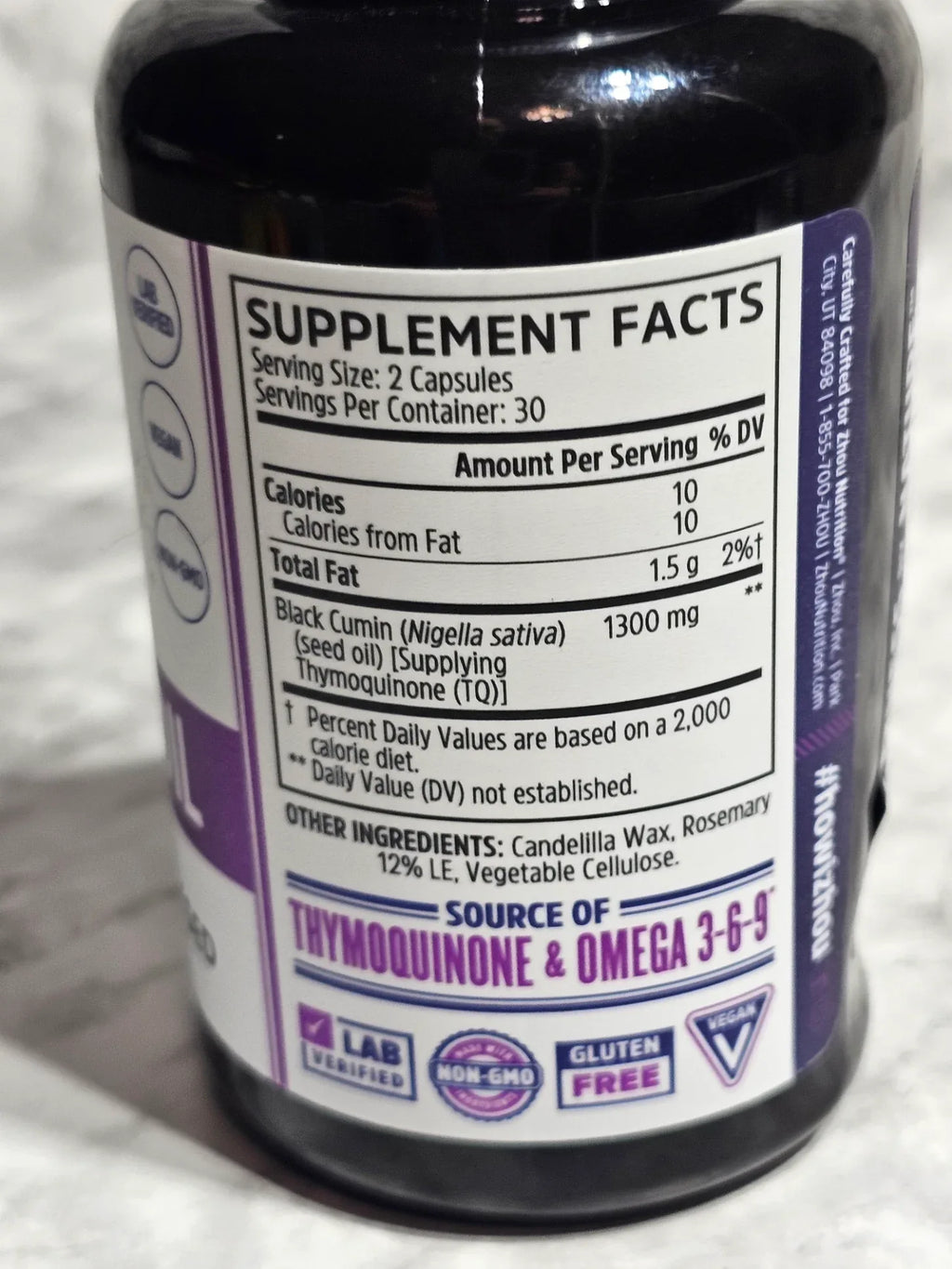 Supplement bottle with label showing 'Supplement Facts' on a white background