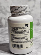 Supplement bottle with label on a gray background