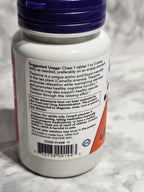 Supplement bottle label on a textured white background