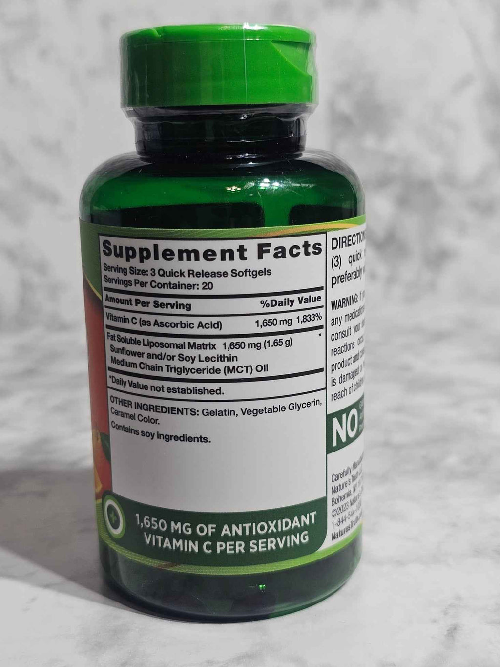 Nature's Truth Advanced Liposomal Vitamin C 1,650mg — 60 Softgels