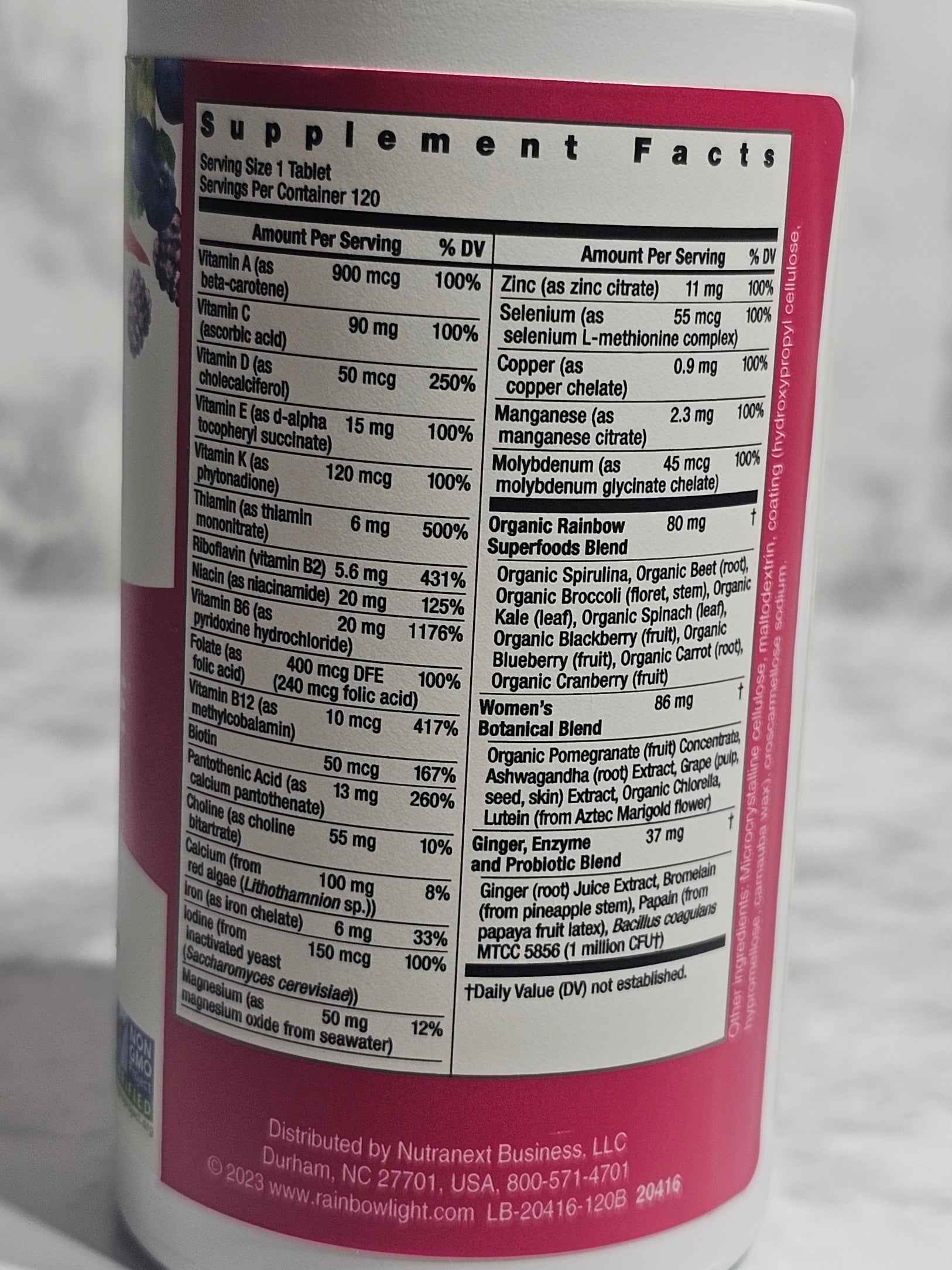Rainbow Light Women's One Daily Multivitamin — 120 Vegetarian Tablets