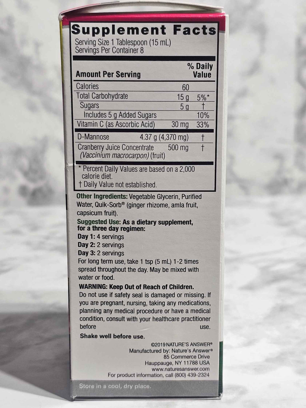 Nature's Answer UT Answer D-Mannose & Cranberry Liquid — 4 fl oz