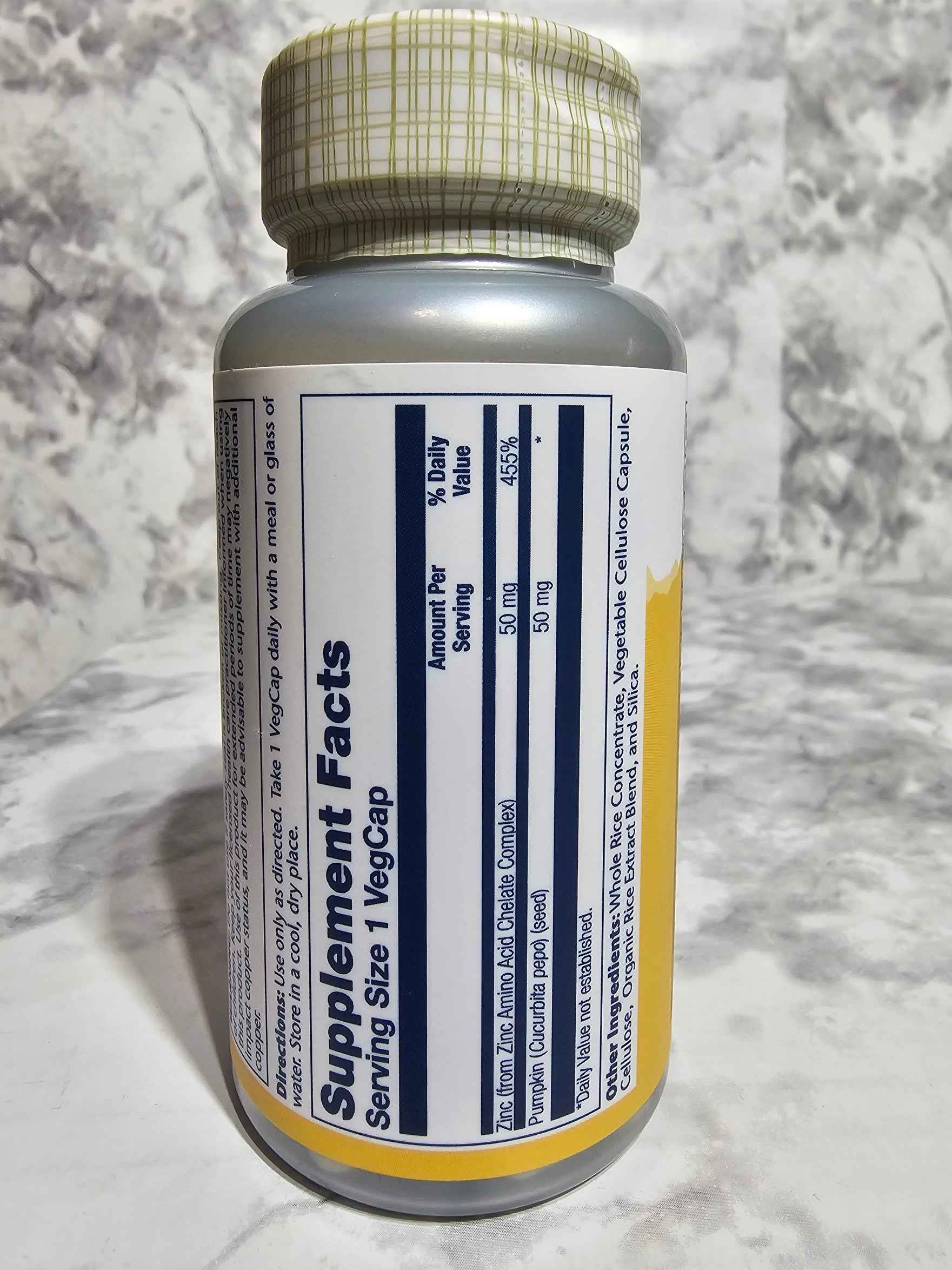 Solaray Zinc 50mg Amino Acid Chelate Complex — 100 VegCaps
