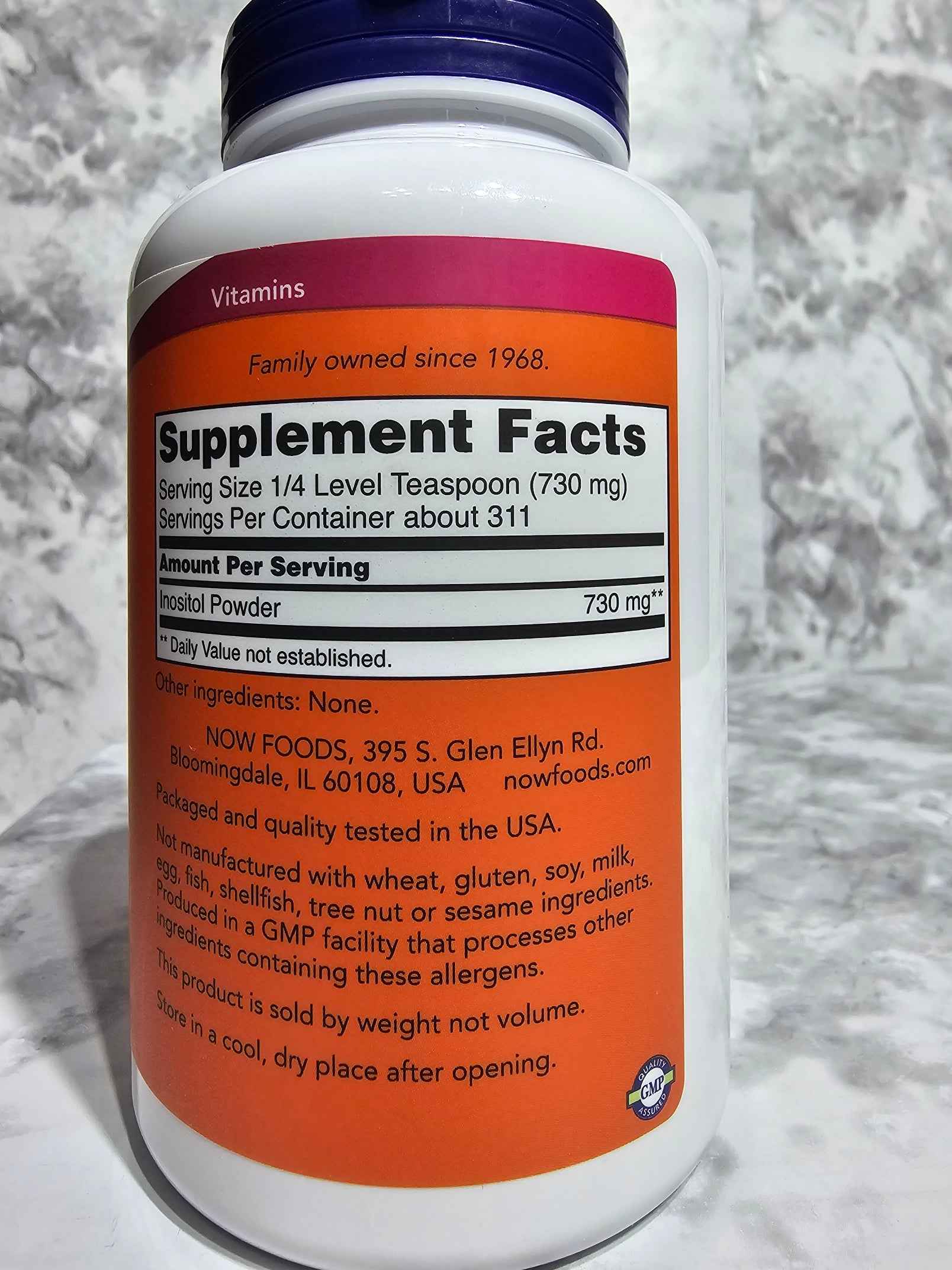 NOW Foods Inositol Powder (Pure Myo-Inositol Form) — 8 oz (227g)
