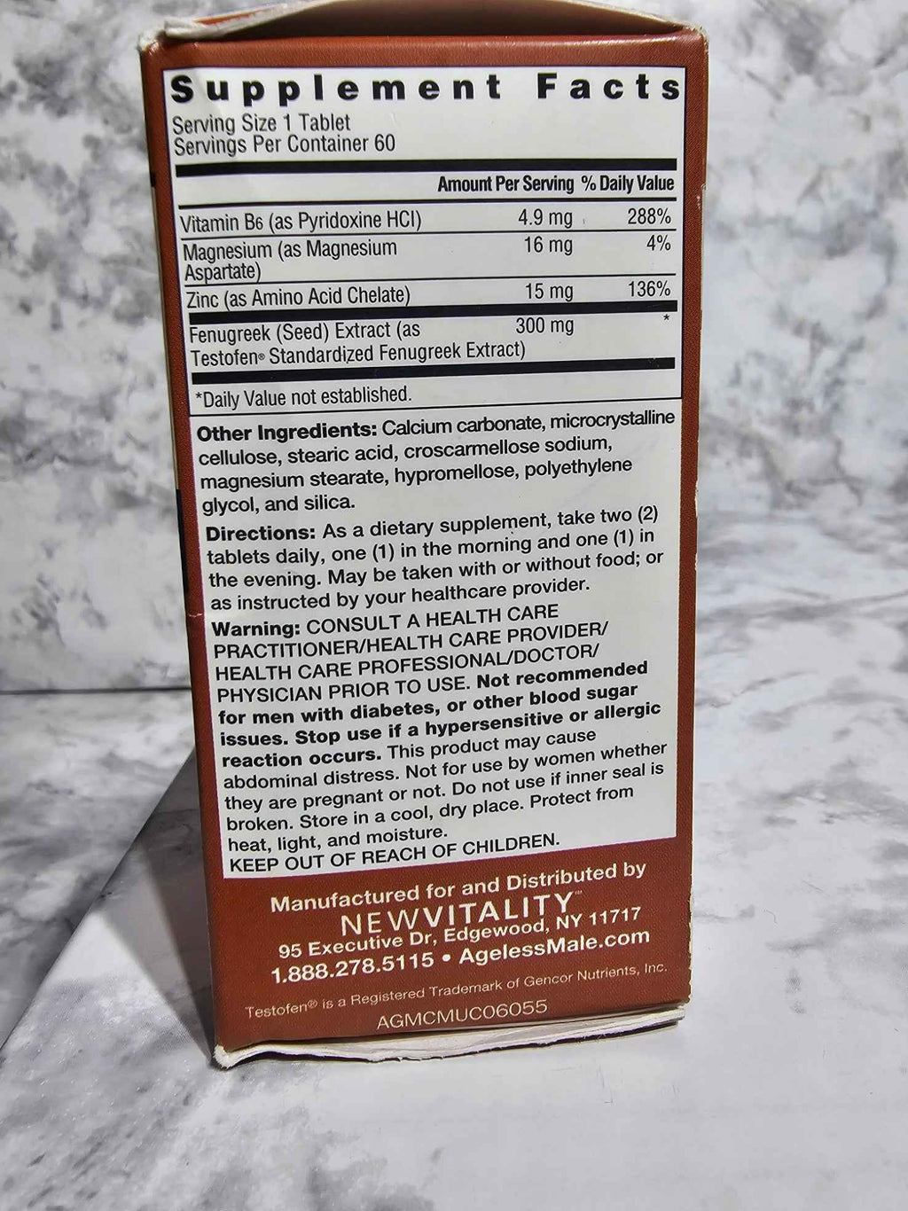 Ageless Male Testofen Fenugreek Vitality Formula — 60 Tablets
