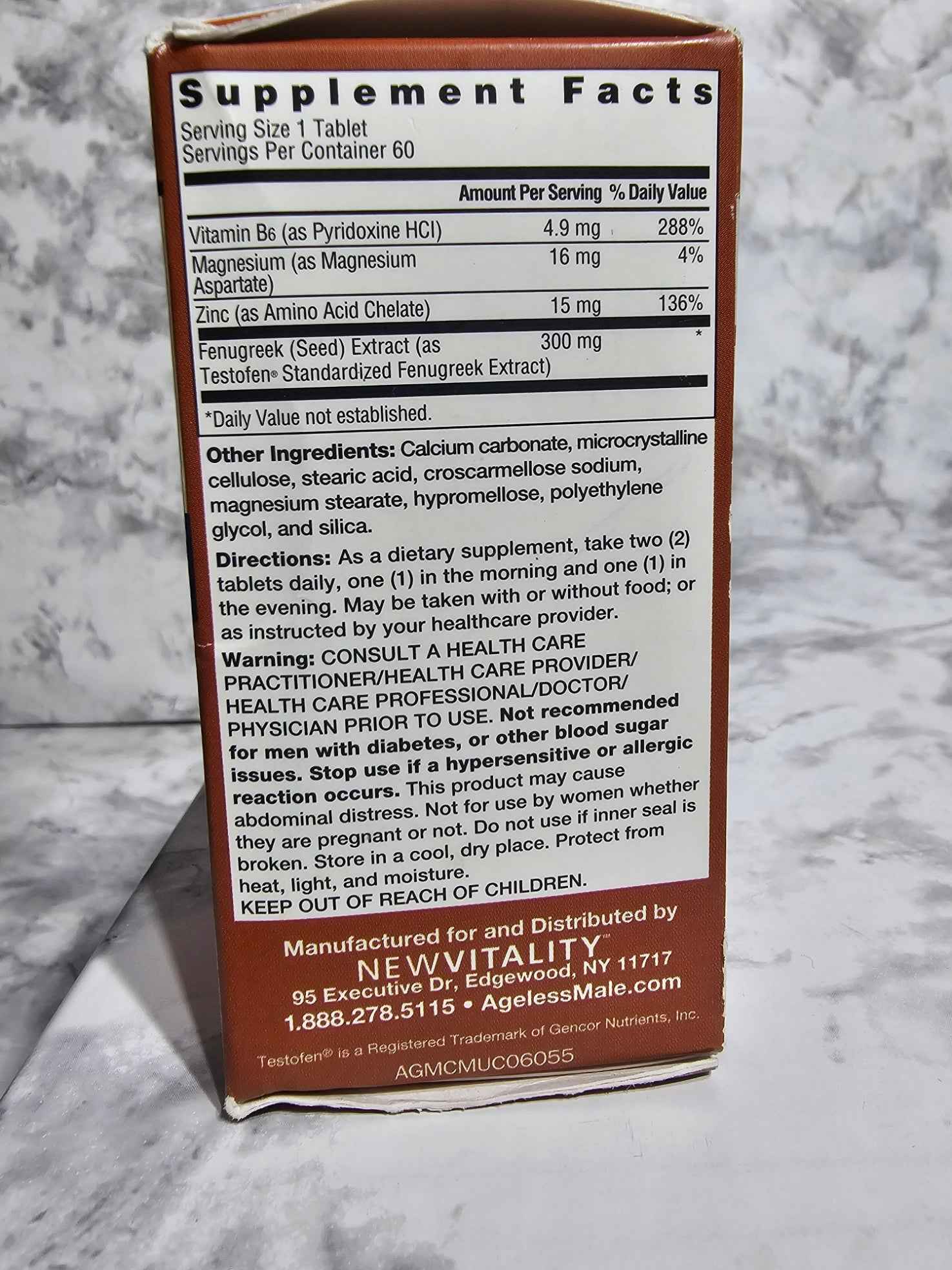 Ageless Male Testofen Fenugreek Vitality Formula — 60 Tablets