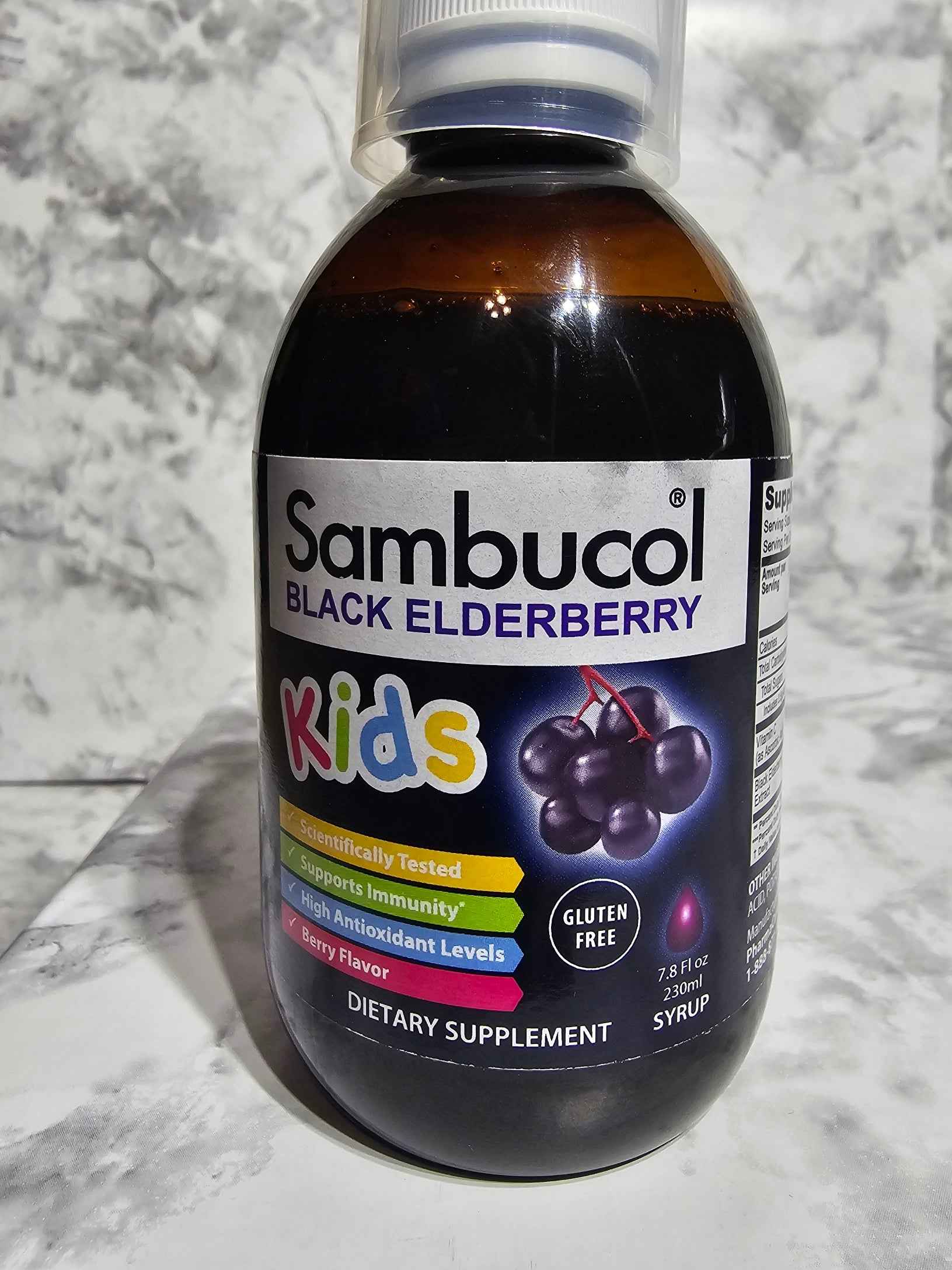 Sambucol Kids Black Elderberry Syrup — 7.8 fl oz (230 mL) Liquid