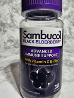 Sambucol Black Elderberry Gummies with Vitamin C & Zinc — 30 Vegan Drops