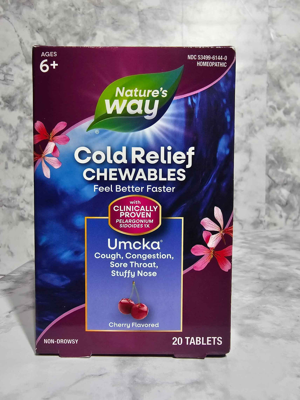 Nature's Way Umcka Pelargonium Sidoides Cherry Chewables — 20 Tablets
