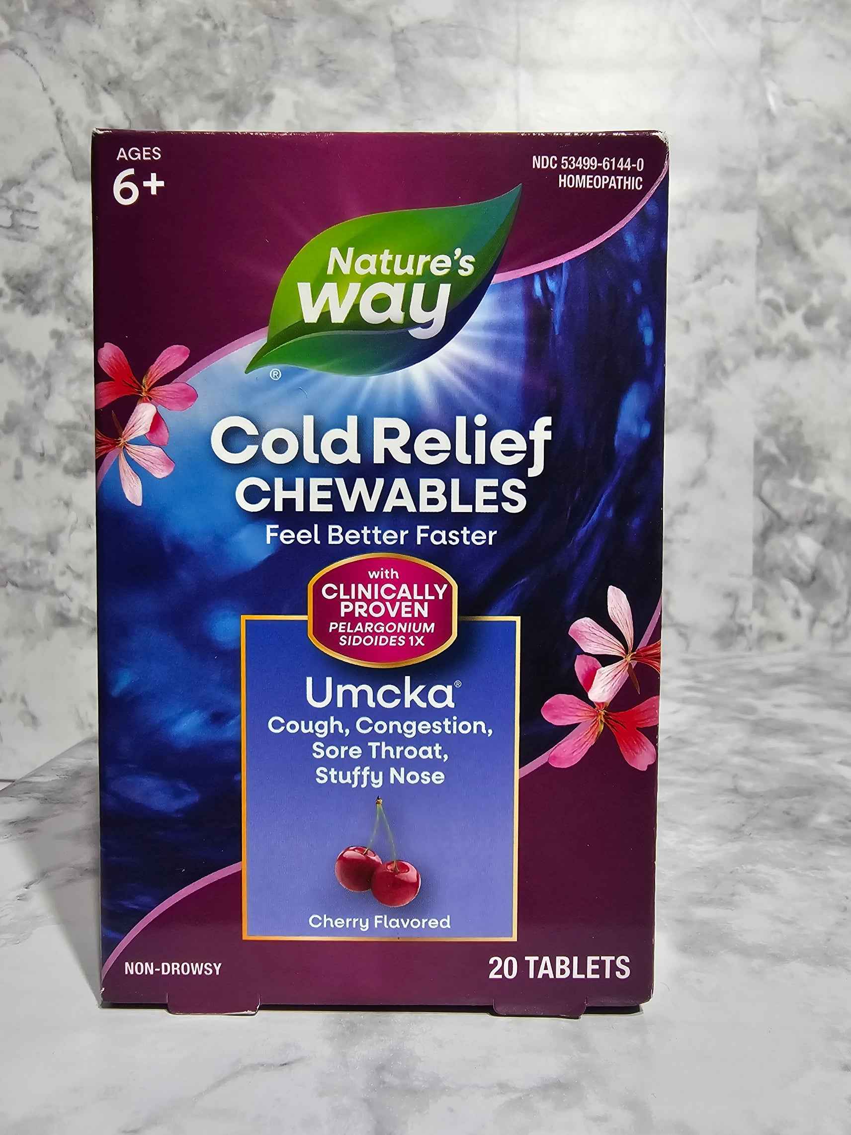 Nature's Way Umcka Pelargonium Sidoides Cherry Chewables — 20 Tablets