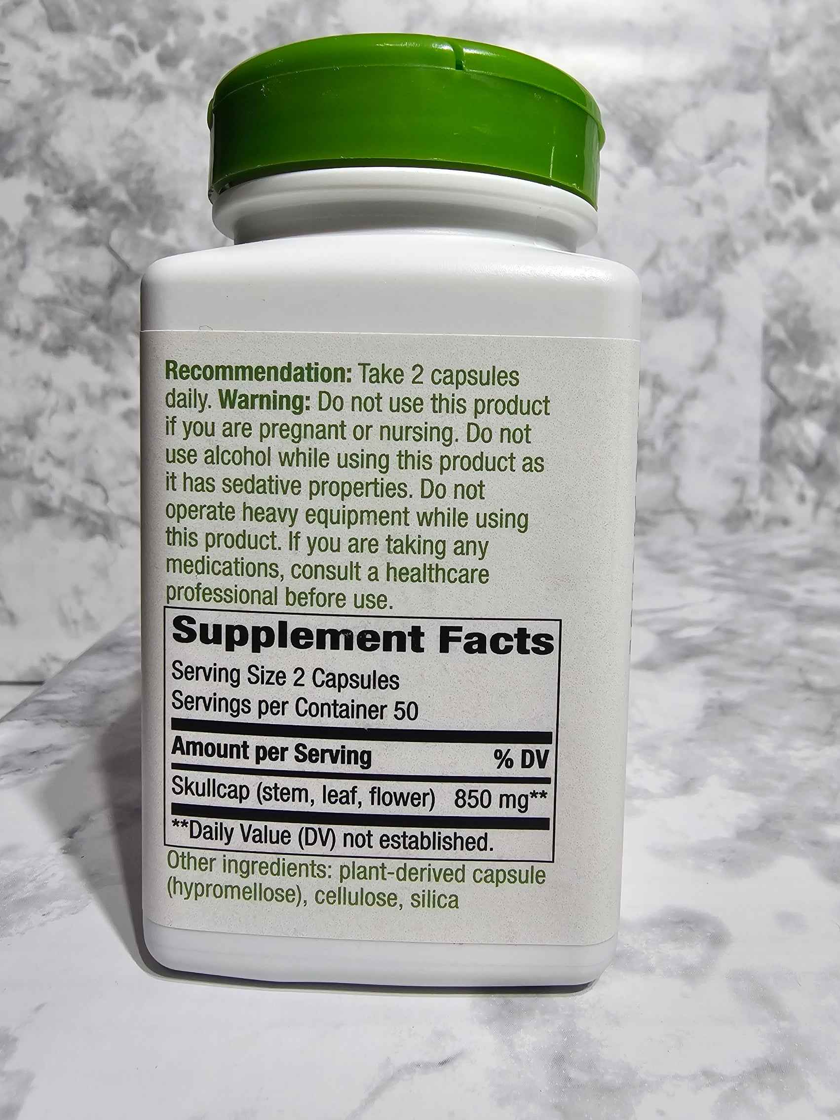 Nature's Way Skullcap Herb 850mg — 100 Vegan Capsules
