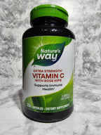 Actual stocked product photo of Nature's Way Extra Strength Vitamin C with Rose Hips 1000 mg, 250-capsule bottle front.