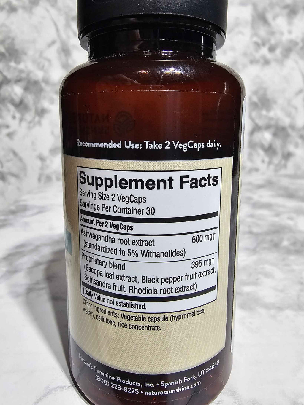 Nature's Sunshine Ashwagandha Adaptogenic Herbal Blend — 60 VegCaps