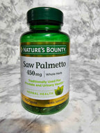 Nature's Bounty Saw Palmetto 450mg — 100 Whole Herb Capsules