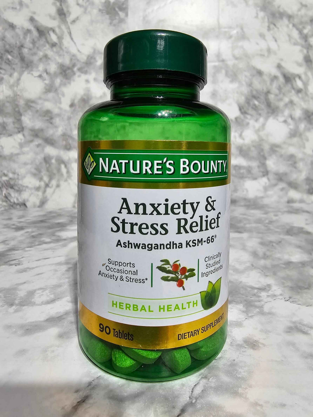 Nature's Bounty Ashwagandha KSM-66 & L-Theanine Complex — 90 Tablets