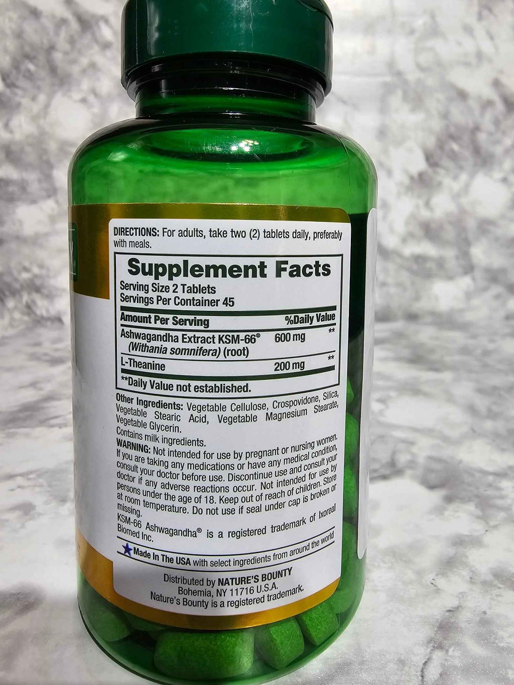 Nature's Bounty Ashwagandha KSM-66 & L-Theanine Complex — 90 Tablets