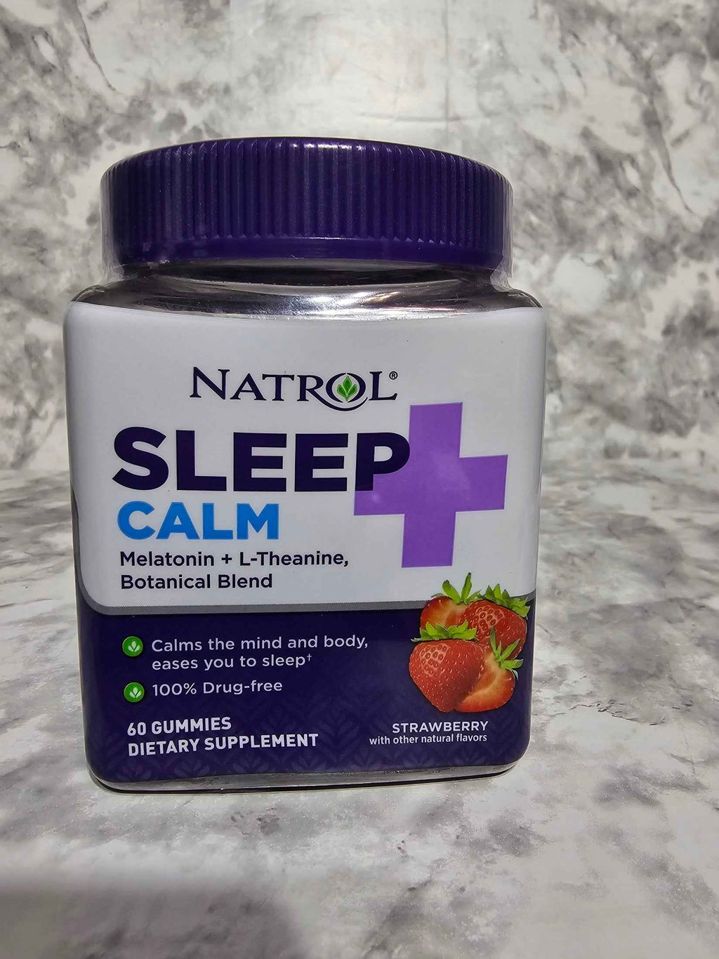 Natrol Sleep+ Calm Melatonin & L-Theanine Gummies 60 Count