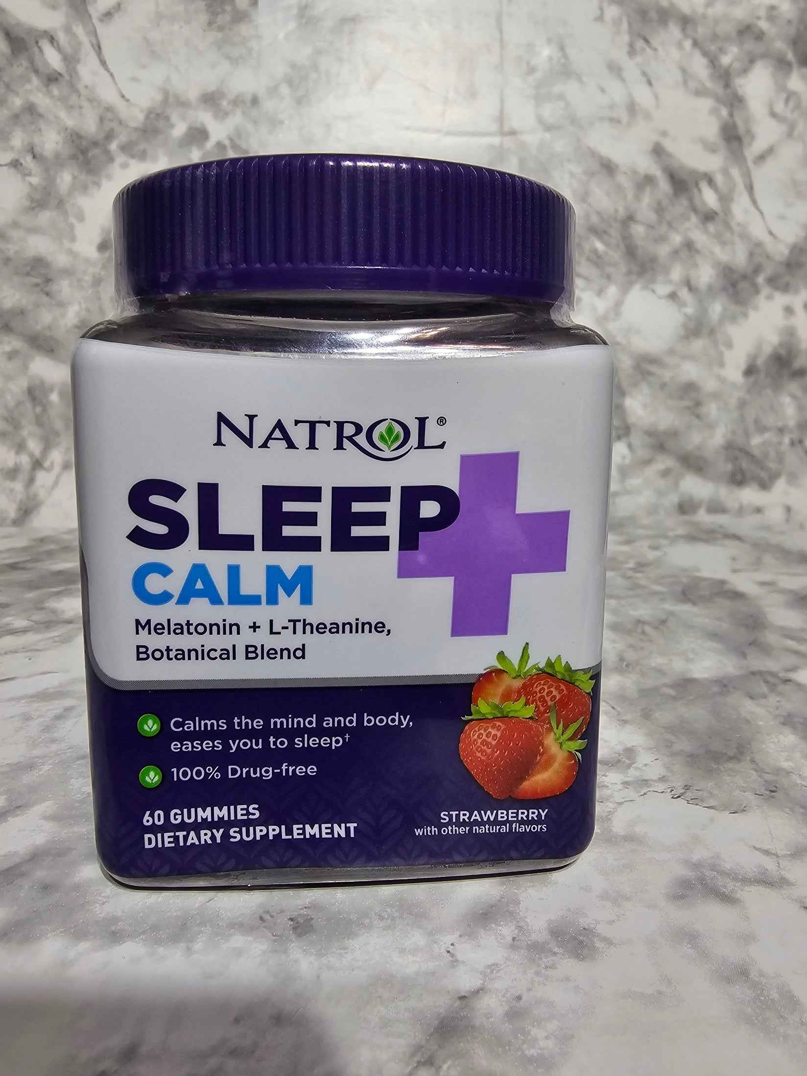 Natrol Sleep+ Calm Melatonin & L-Theanine Gummies 60 Count