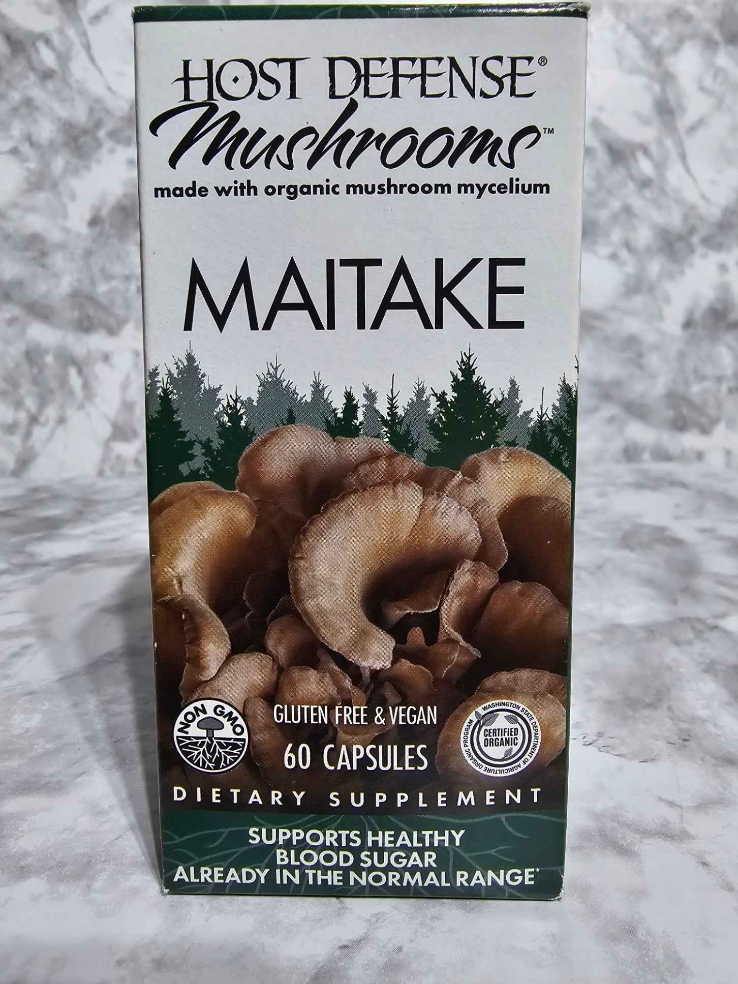 Host Defense Maitake Mushroom Organic Mycelium — 60 Vegetarian Capsules